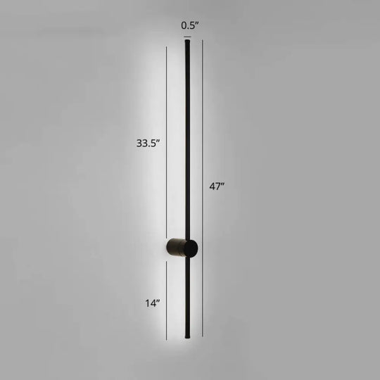 Swivel Stick Wall Sconce - Minimalist Metal Bedside Led Light Black / 47 White