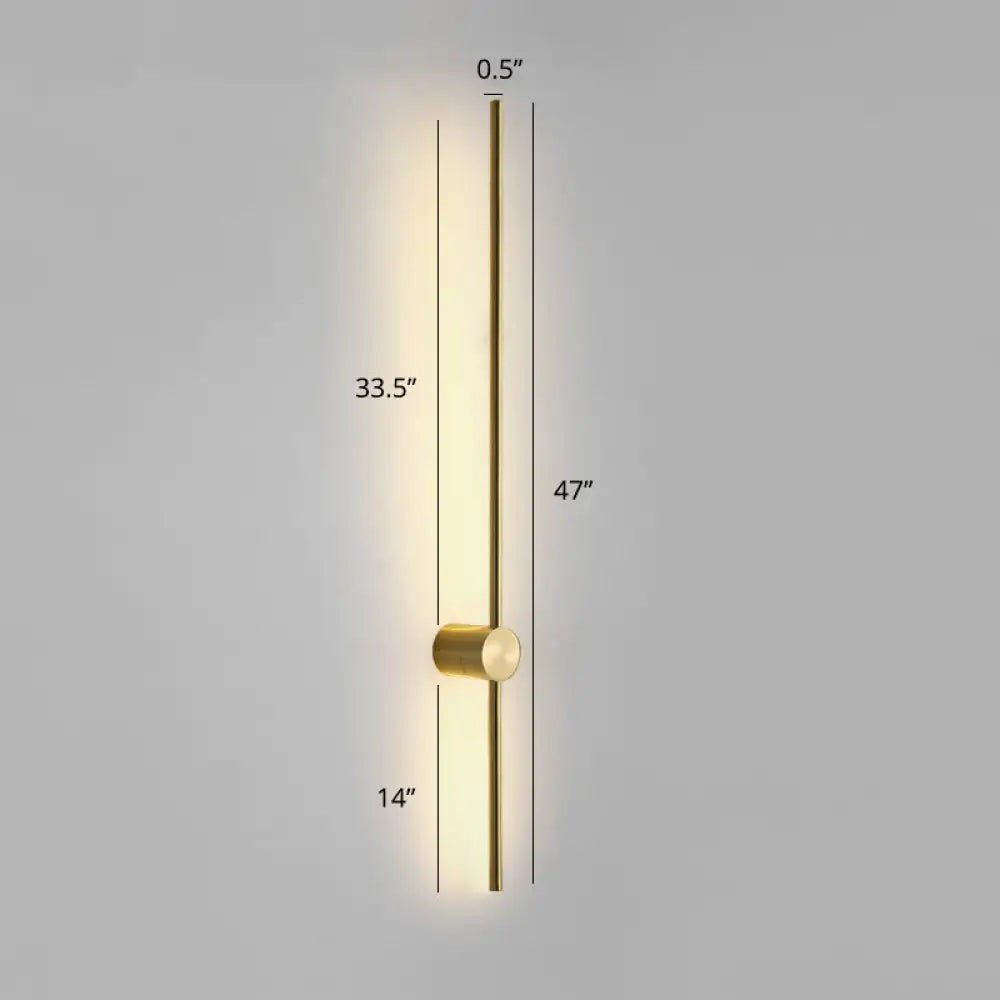 Swivel Stick Wall Sconce - Minimalist Metal Bedside Led Light Gold / 47 Third Gear