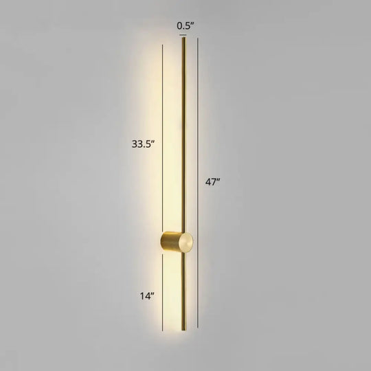 Swivel Stick Wall Sconce - Minimalist Metal Bedside Led Light Gold / 47 Warm