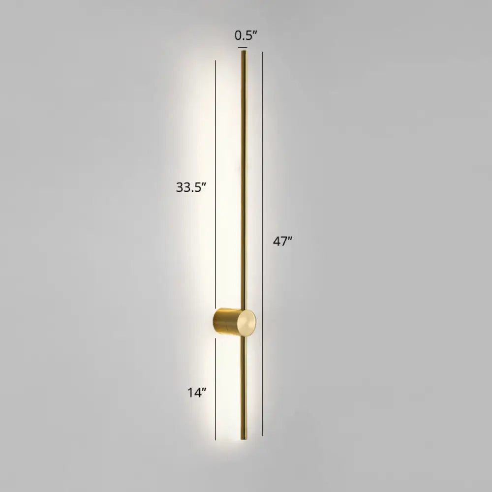 Swivel Stick Wall Sconce - Minimalist Metal Bedside Led Light Gold / 47 White