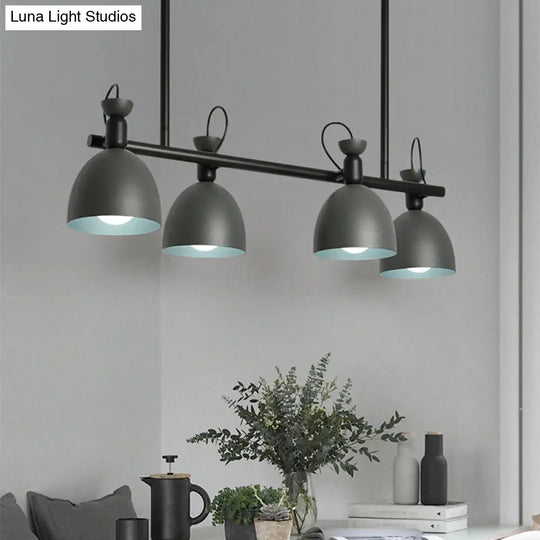 Swivelable Macaron Island Pendant In Grey/Blue/Green For Dining Room With 4/6 Bulbs