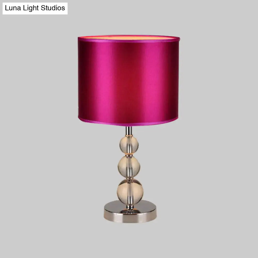 Syrma - Purple Cylinder Shaded Table Light: Elegant Nightstand Lamp