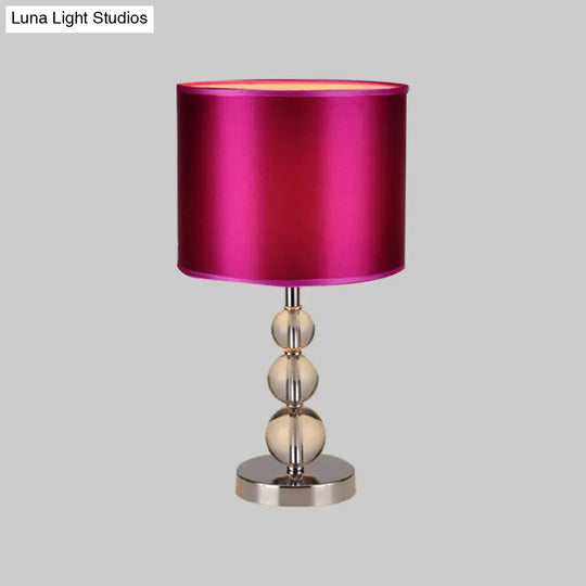 Syrma - Purple Cylinder Shaded Table Light: Elegant Nightstand Lamp