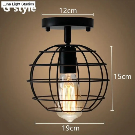 Tamia - Modern Led Ceiling Lights Adjustable Angle Iron Cage Loft Bulb Lamps E27 Industrial Indoor