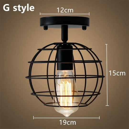 Tamia - Modern Led Ceiling Lights Adjustable Angle Iron Cage Loft Bulb Lamps E27 Industrial Indoor