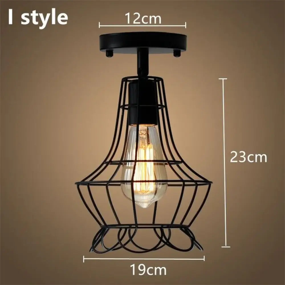 Tamia - Modern Led Ceiling Lights Adjustable Angle Iron Cage Loft Bulb Lamps E27 Industrial Indoor