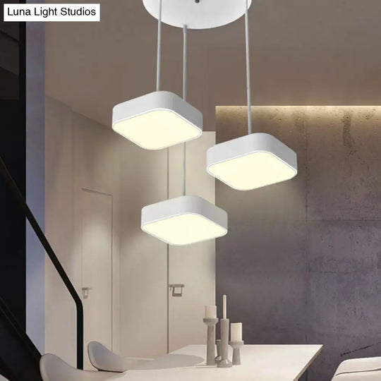 Tania Borealis - Modern Pendant Light White / Square Round