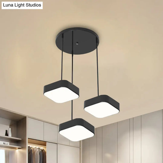 Tania Borealis - Modern Pendant Light Black / Square Round