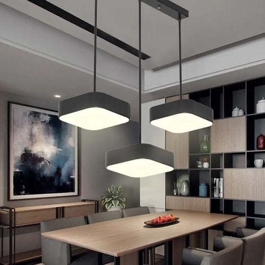 Tania Borealis - Modern Pendant Light Black / Square Linear