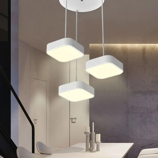 Tania Borealis - Modern Pendant Light White / Square Round