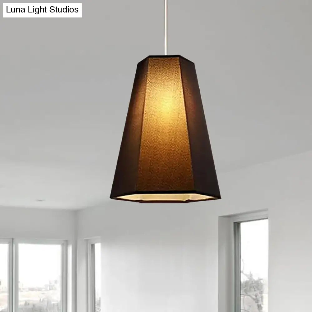 Industrial Style Tapered Hanging Light: Restaurant Ceiling Pendant Fixture In Black/White