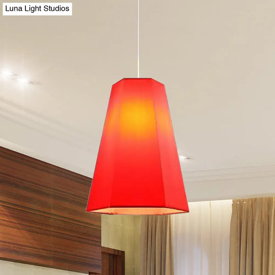 Tapered Fabric Hanging Light - Industrial Style Ceiling Pendant Fixture