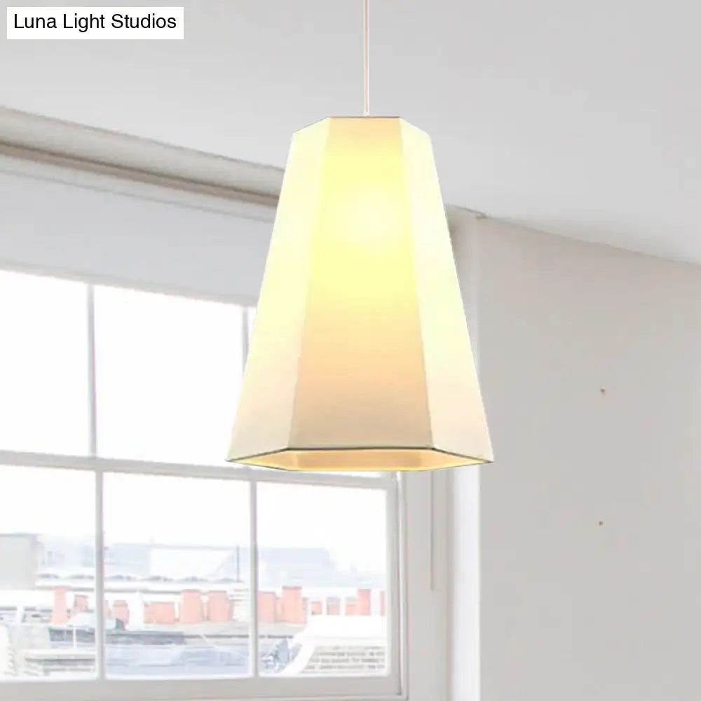 Tapered Fabric Hanging Light - Industrial Style Ceiling Pendant Fixture