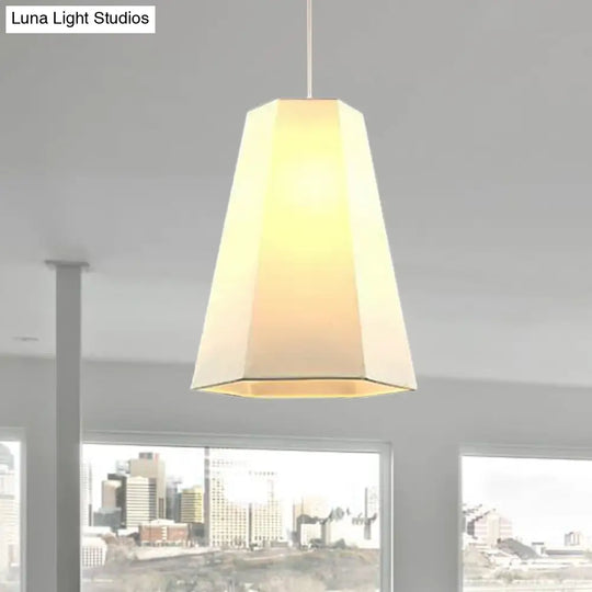 Tapered Fabric Hanging Light - Industrial Style Ceiling Pendant Fixture