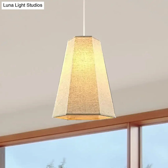 Tapered Fabric Hanging Light - Industrial Style Ceiling Pendant Fixture