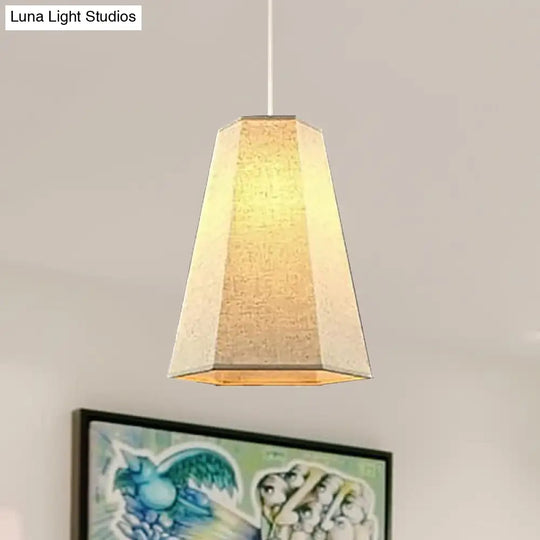 Tapered Fabric Hanging Light - Industrial Style Ceiling Pendant Fixture