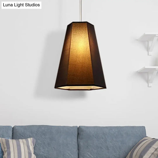 Tapered Fabric Hanging Light - Industrial Style Ceiling Pendant Fixture