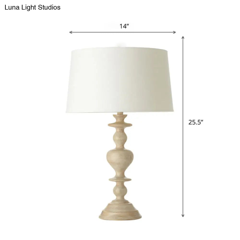 Tapered Fabric Table Lamp: Sleek Baluster Base Perfect For Bedroom Nightstands