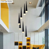 Tapered Hanging Lamp Kit: Simple Metal Black/Silver/Gold Pendant Light In Warm/White/Neutral