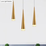 Tapered Hanging Lamp Kit: Simple Metal Black/Silver/Gold Pendant Light In Warm/White/Neutral