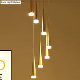 Tapered Hanging Lamp Kit: Simple Metal Black/Silver/Gold Pendant Light In Warm/White/Neutral