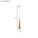 Tapered Hanging Lamp Kit: Simple Metal Black/Silver/Gold Pendant Light In Warm/White/Neutral