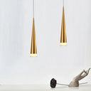 Tapered Hanging Lamp Kit: Simple Metal Black/Silver/Gold Pendant Light In Warm/White/Neutral Gold /