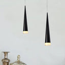Tapered Hanging Lamp Kit: Simple Metal Black/Silver/Gold Pendant Light In Warm/White/Neutral Black