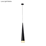 Tapered Hanging Lamp Kit: Simple Metal Black/Silver/Gold Pendant Light In Warm/White/Neutral