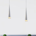 Tapered Hanging Lamp Kit: Simple Metal Black/Silver/Gold Pendant Light In Warm/White/Neutral Silver