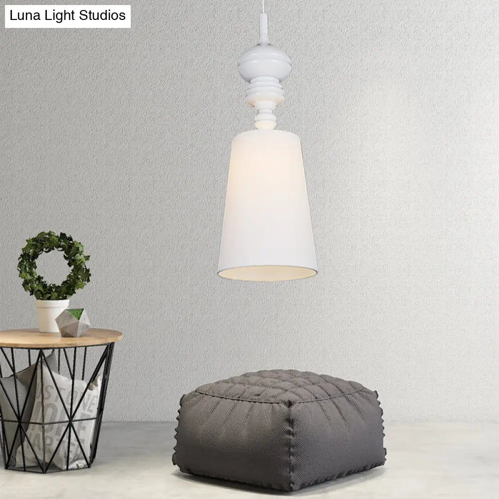 Tapered Nordic Fabric Led Pendant Lamp - 6’/8’/10’ Dia Black/White