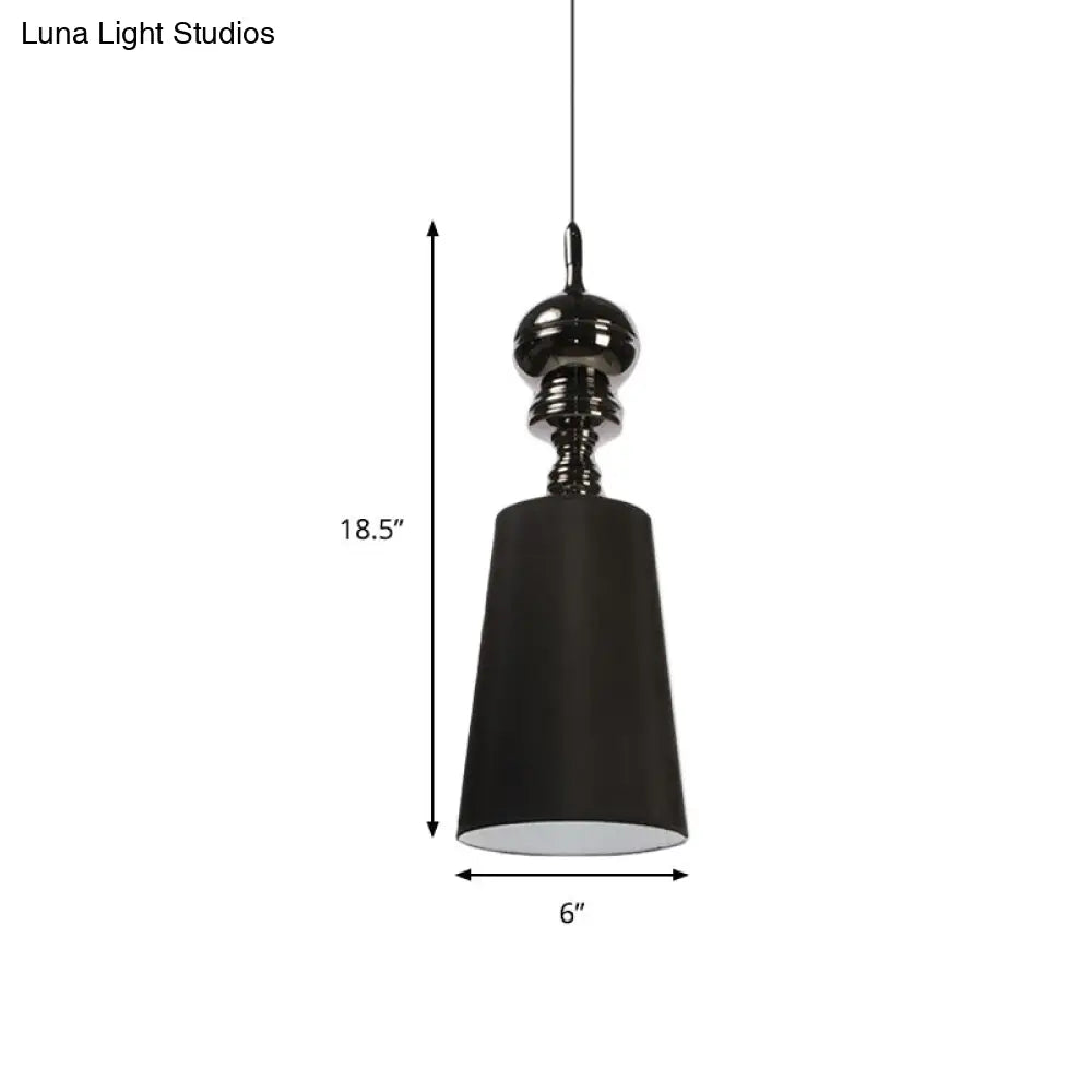 Tapered Nordic Fabric Led Pendant Lamp - 6’/8’/10’ Dia Black/White