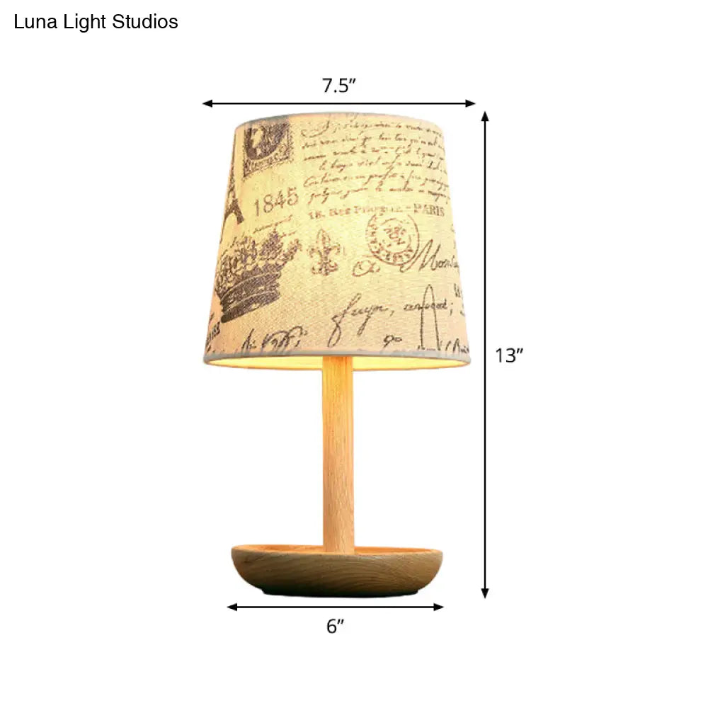 Tapered Shade Task Lamp: Contemporary Wood Reading Light For Study