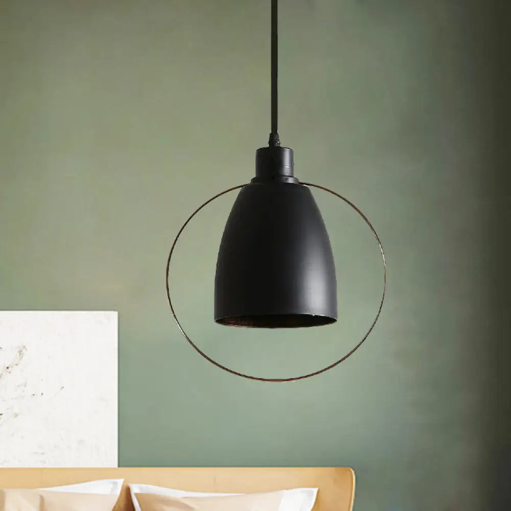 Tapered Suspension Light With Industrial Black Finish - Perfect For Kitchen Metal Hanging