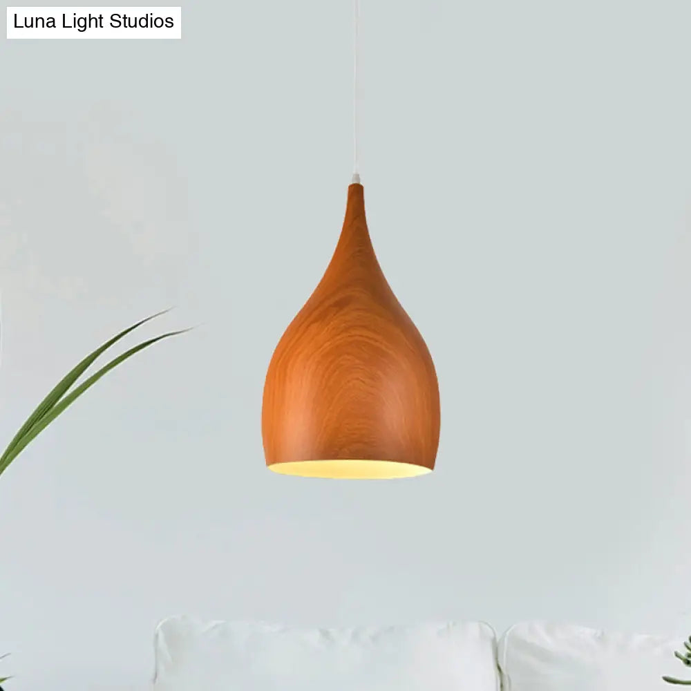 Teardrop Pendant Light Kit: 1-Head Aluminum Ceiling Lamp For Living Room - Industrial Style (Red