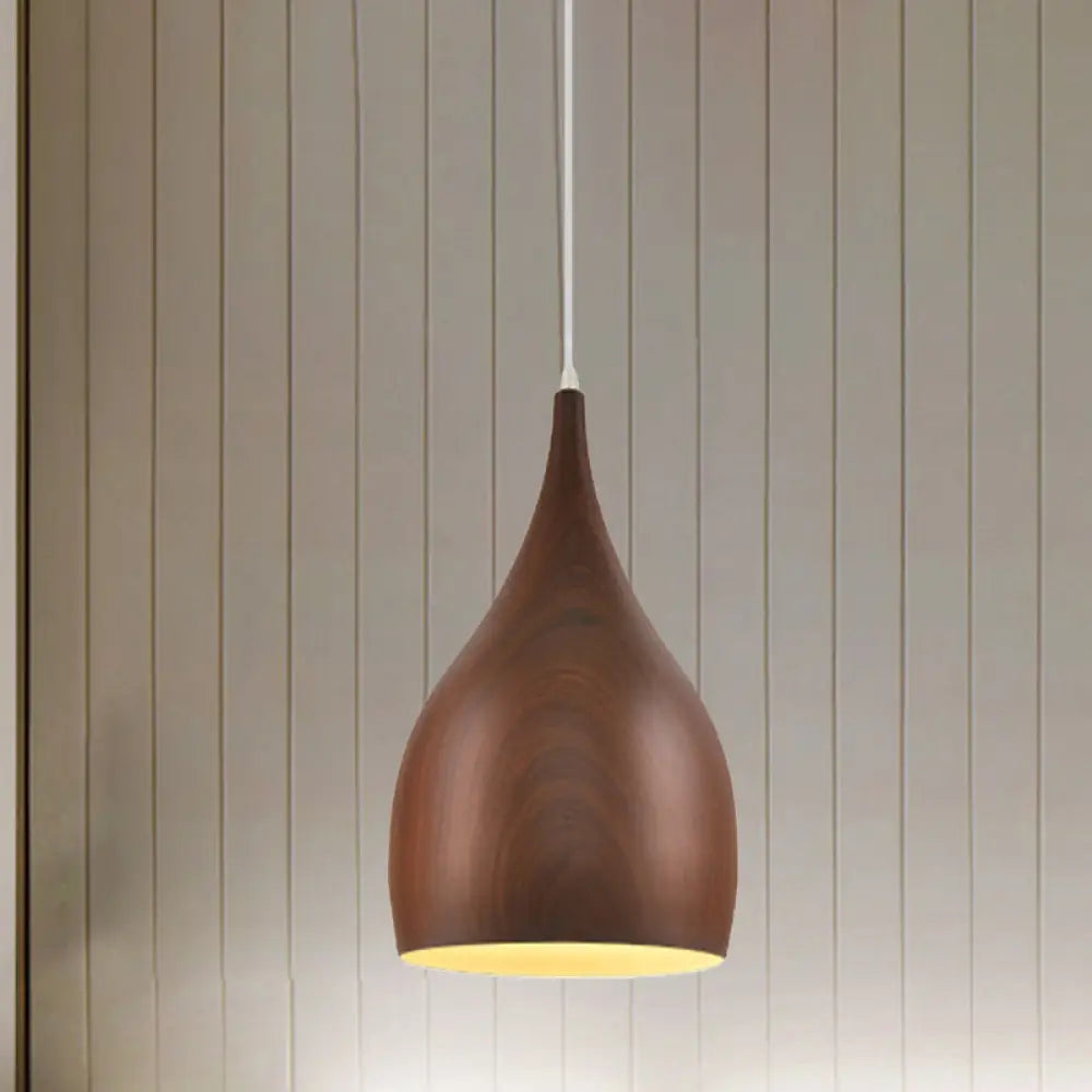 Teardrop Pendant Light Kit: 1-Head Aluminum Ceiling Lamp For Living Room - Industrial Style (Red