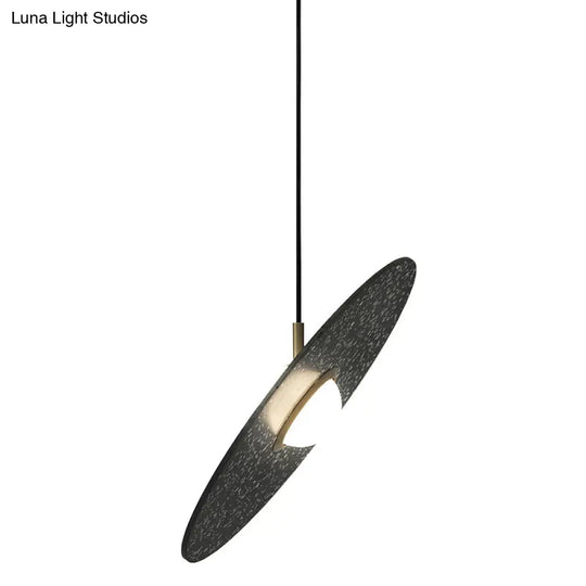 Terrazzo Disc Single-Bulb Pendant Light: Minimalistic Ceiling Suspension For Table