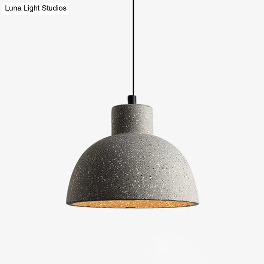 Minimalist Geometric Terrazzo Pendant Light For Dining Room Gray / Dome