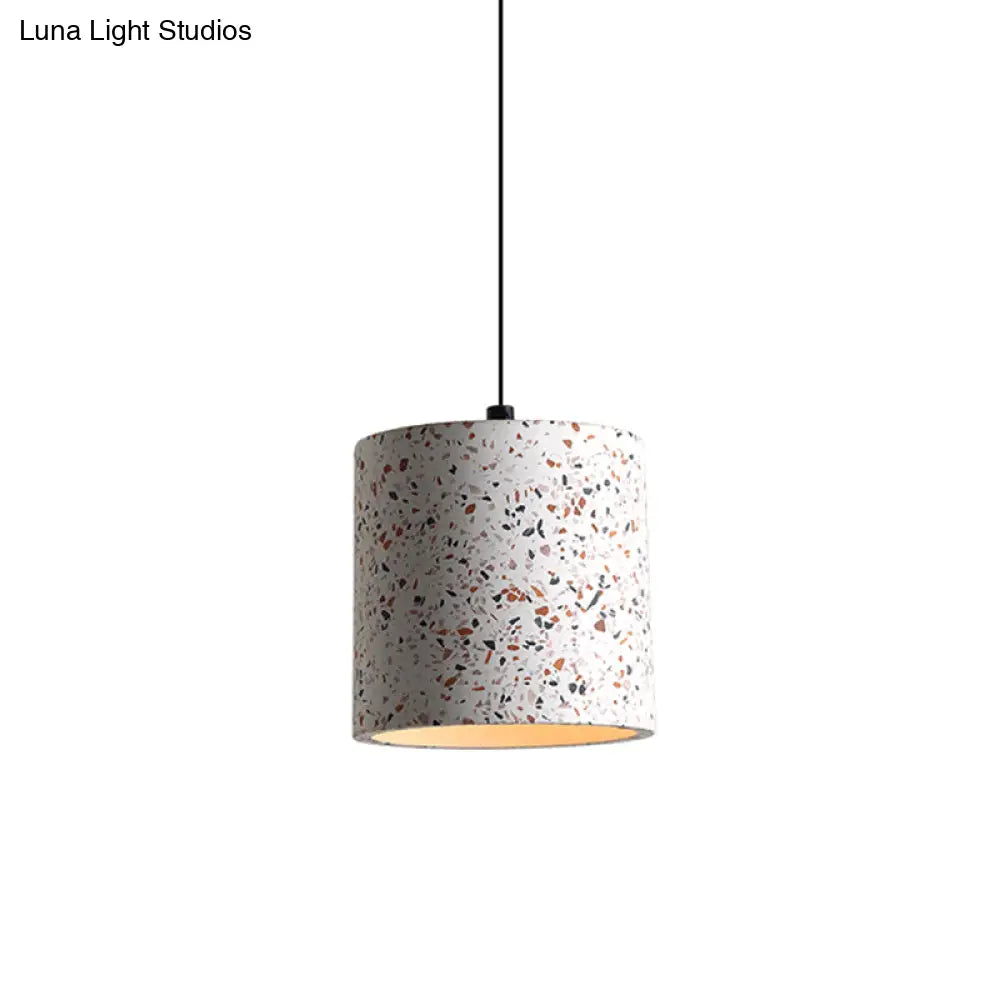 Minimalist Geometric Terrazzo Pendant Light For Dining Room Gray /