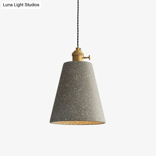 Minimalist Geometric Terrazzo Pendant Light For Dining Room Gray / Long Cone