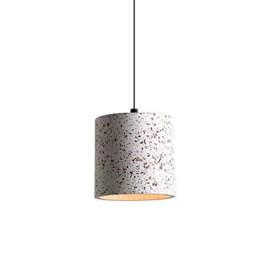 Terrazzo Geometric Pendant Light For Dining Room - Minimalistic 1-Light Suspension Gray /