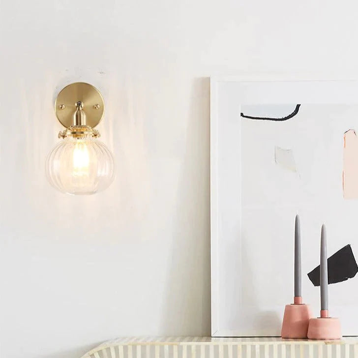 The Bedside of Nordic Bedroom Copper Wall Lamp