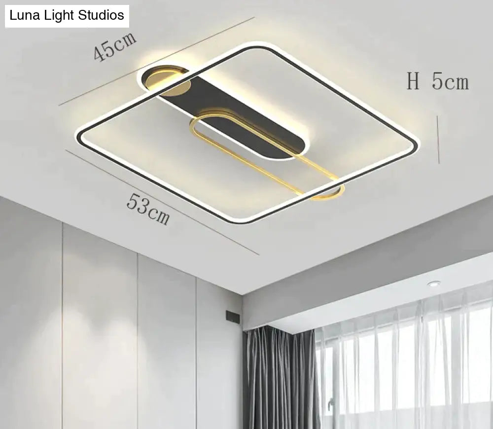 Thin Bedroom Restaurant Modern Simple Side-Emitting Led Ceiling Lamp Decoration Square / B Stepless