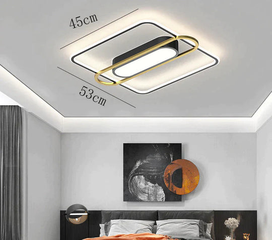 Thin Bedroom Restaurant Modern Simple Side-Emitting Led Ceiling Lamp Decoration Square / A Stepless