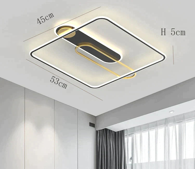 Thin Bedroom Restaurant Modern Simple Side-Emitting Led Ceiling Lamp Decoration Square / B Stepless