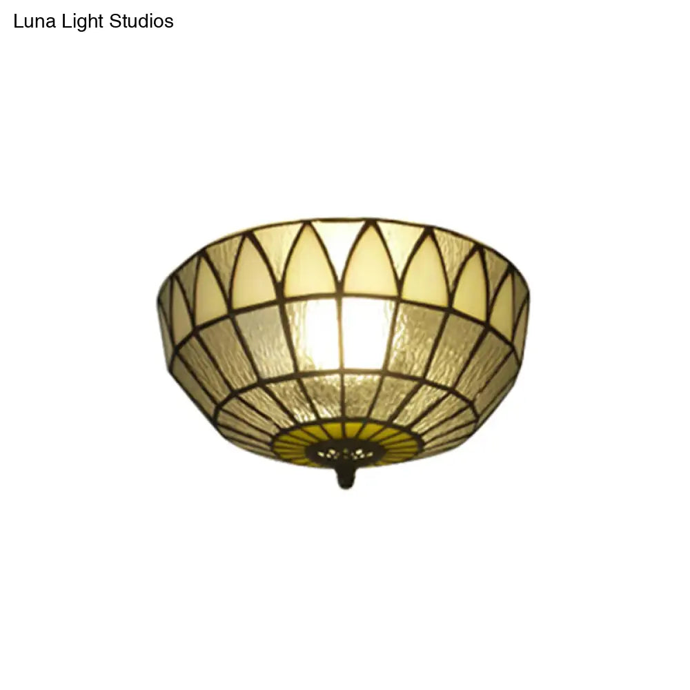 Tiffany Clear Glass Ceiling Lamp For Bedroom Lighting - Traditional Mount Light