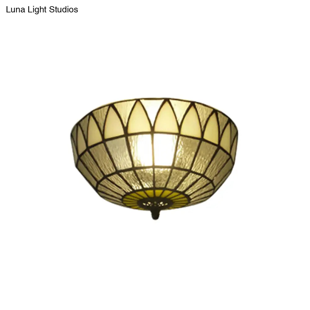Tiffany Clear Glass Ceiling Lamp For Bedroom Lighting - Traditional Mount Light
