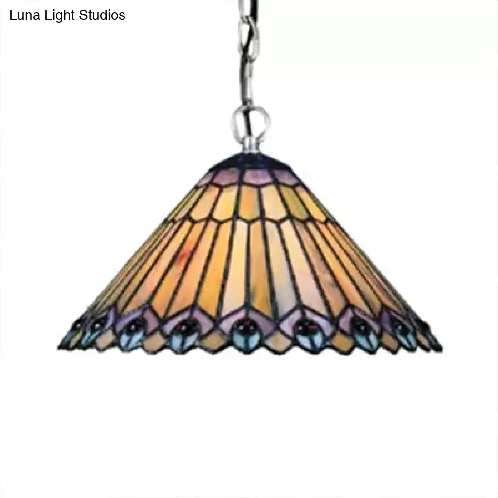 Tiffany Stained Glass Kitchen Pendant Lights With Adjustable Chains