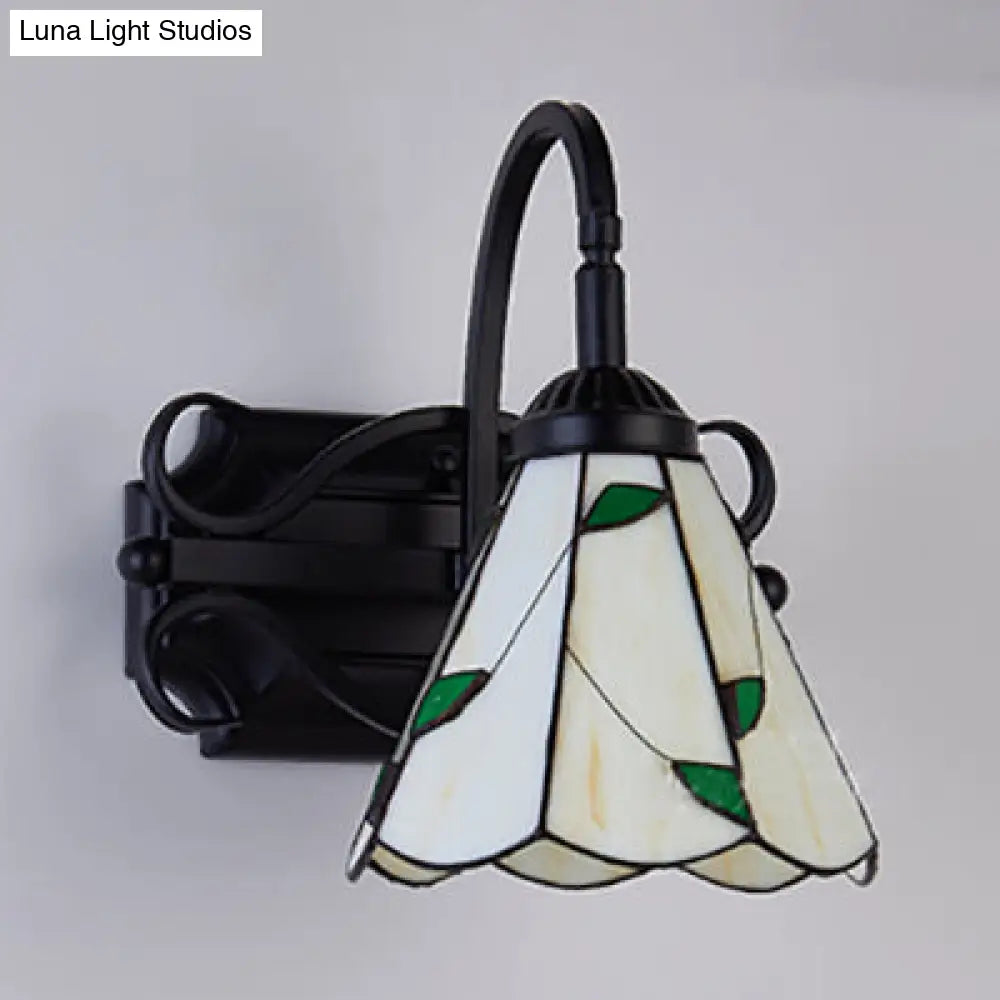 Tiffany Stained Glass Wall Sconce - 1 Light Colorful Fixture For Dining Room