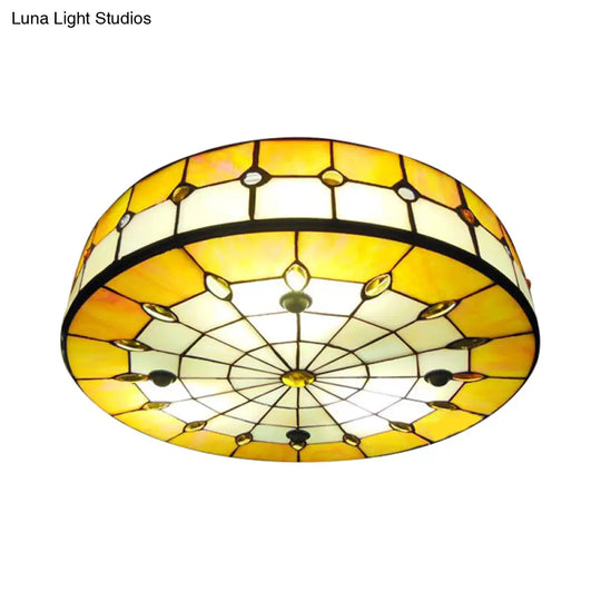 Tiffany-Style Ceiling Light For Bedroom With Jewel Decoration